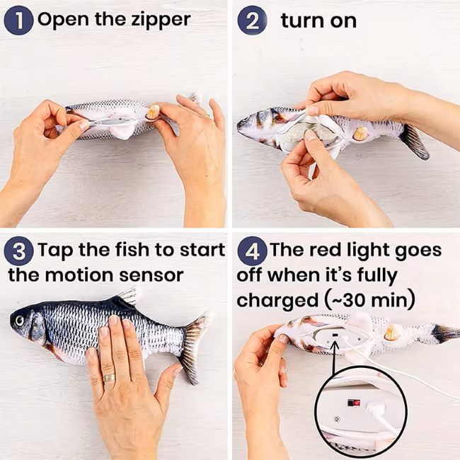 USB Charging Electric Floppy Fish Toy - Interactive Pet Chew Toy