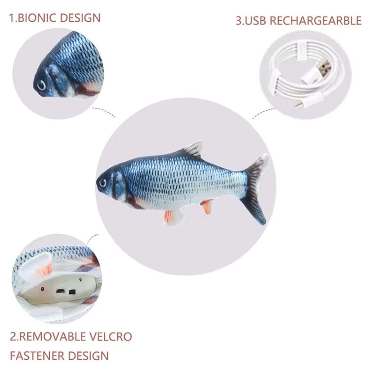 USB Charging Electric Floppy Fish Toy - Interactive Pet Chew Toy