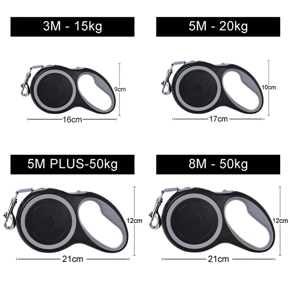 Retractable Dog Leash - 3m, 5m, 8m Adjustable, Durable Rope for Small to Large Dogs, Supports up to 50kg