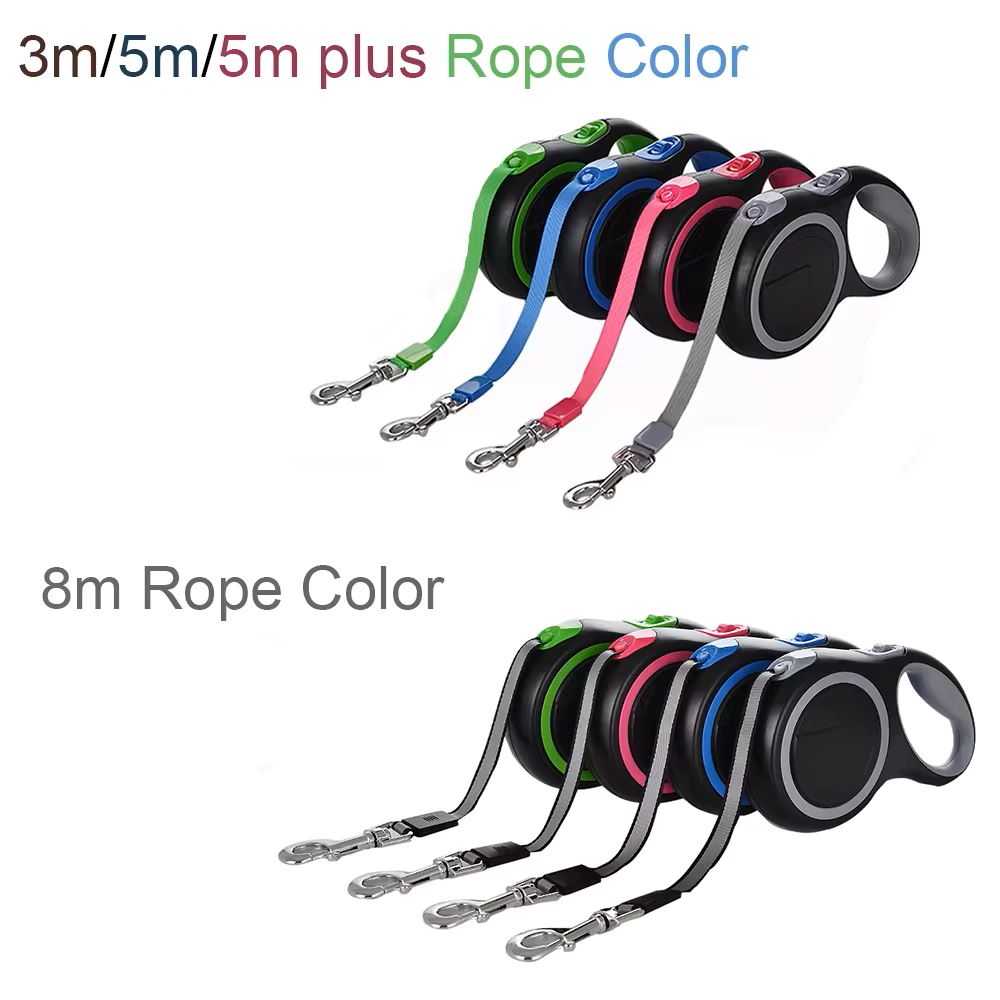 Retractable Dog Leash - 3m, 5m, 8m Adjustable, Durable Rope for Small to Large Dogs, Supports up to 50kg