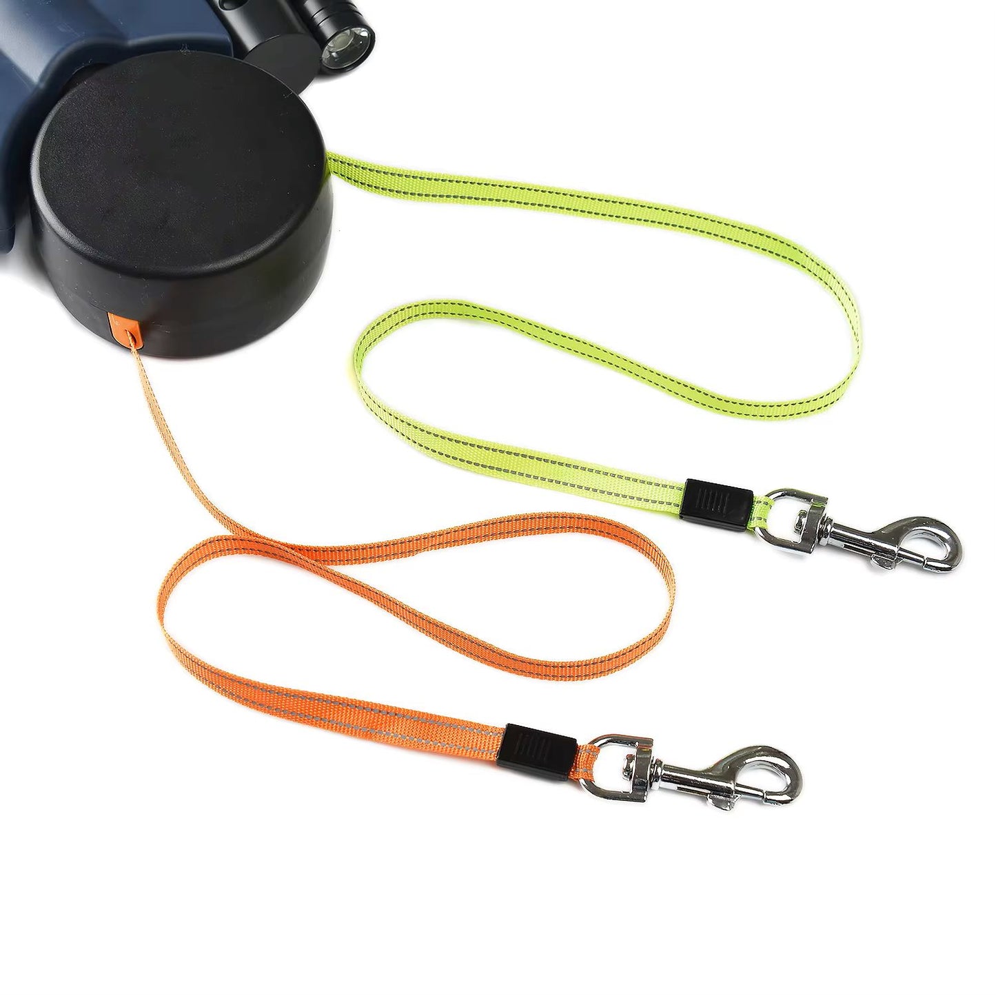 3m Retractable Dual Dog Leash with Lights - Reflective, 360° No-Tangle Leash for Small Dogs