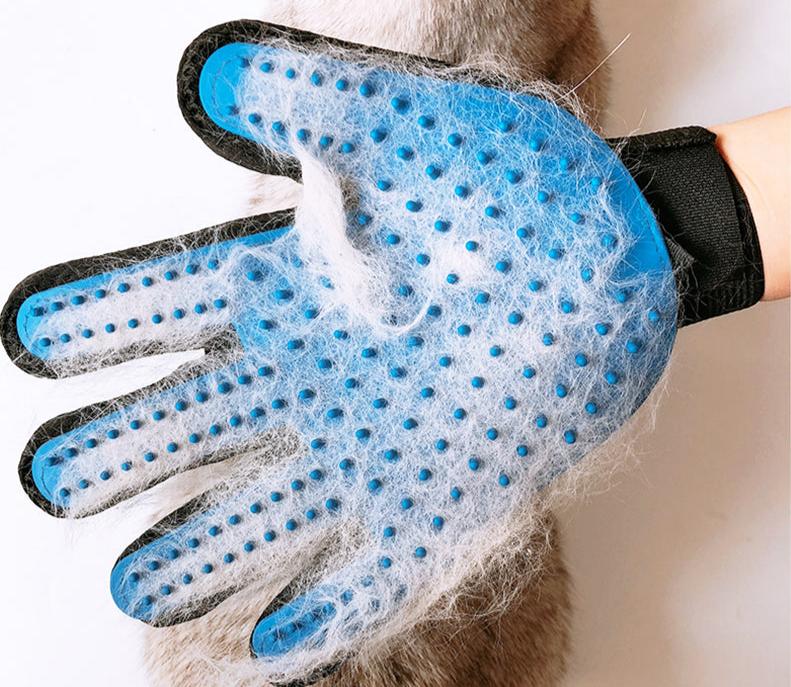 Pet Grooming Glove - Cat and Dog Deshedding Brush, Bath Comb, and Massage Tool