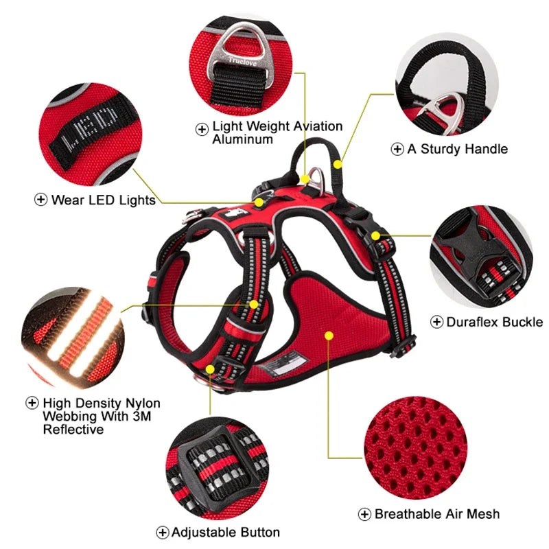 Reflective No-Pull Nylon Dog Harness