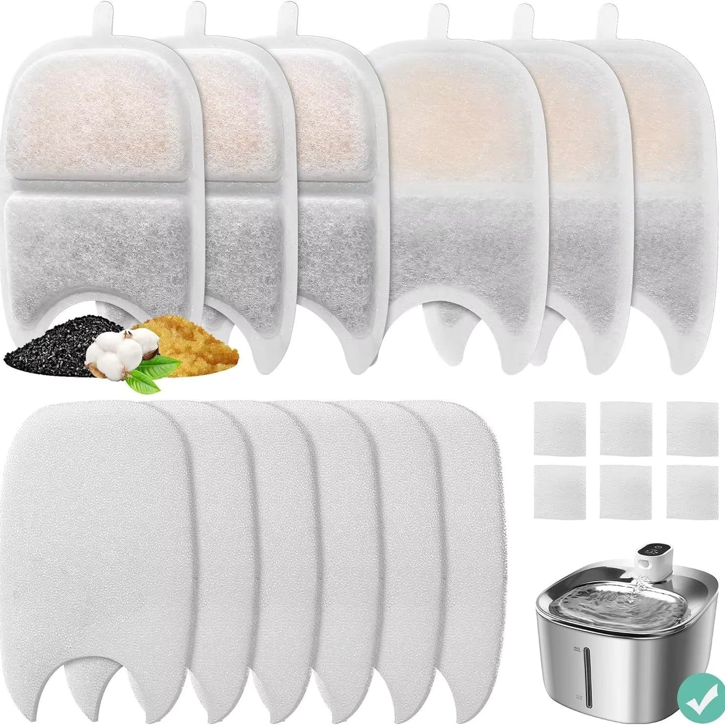 Replacement Water Filters for Wireless 4L Cat Water Fountain – 6-Layer Purification for Cleaner, Fresher Water