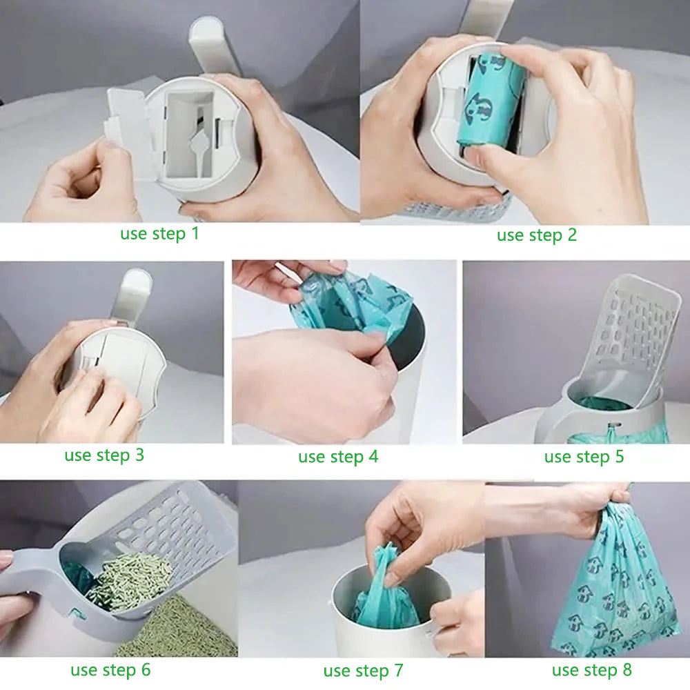 Self-Cleaning Cat Litter Scoop with Filter for Easy Waste Removal