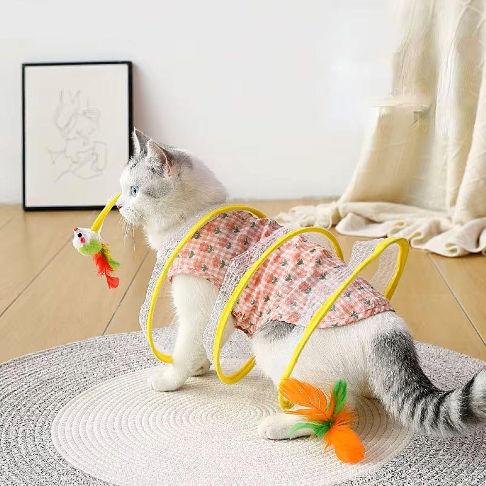 Spiral Cat Tunnel - Colorful Crinkle Toy for Indoor Cats