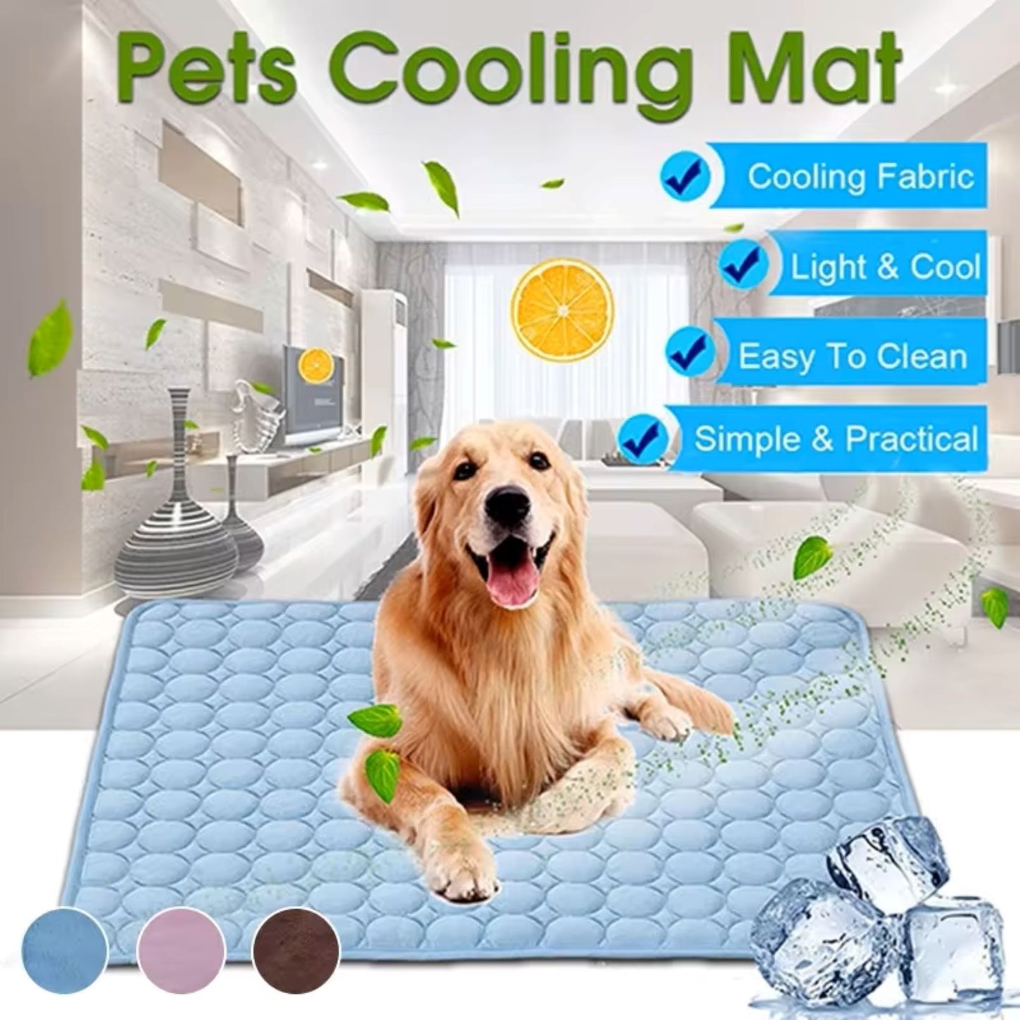 Cooling Summer Dog Mat - Breathable, Washable Pad, Perfect for Small to Large Pets and Car Use