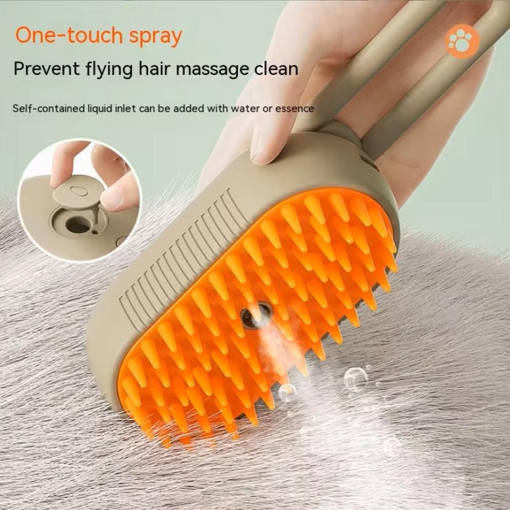 3-in-1 Steamy Brush Comb - One-Key Spray Hair Removal & Anti-Flying Massage Brush