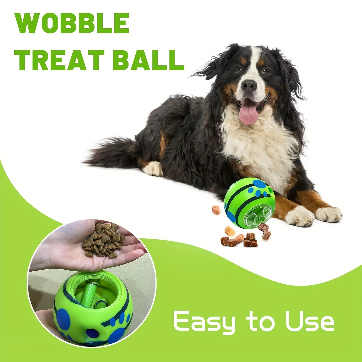 Large Wobble Giggle Dog Treat Ball – Interactive Dispensing Puzzle Toy for All Dog Sizes