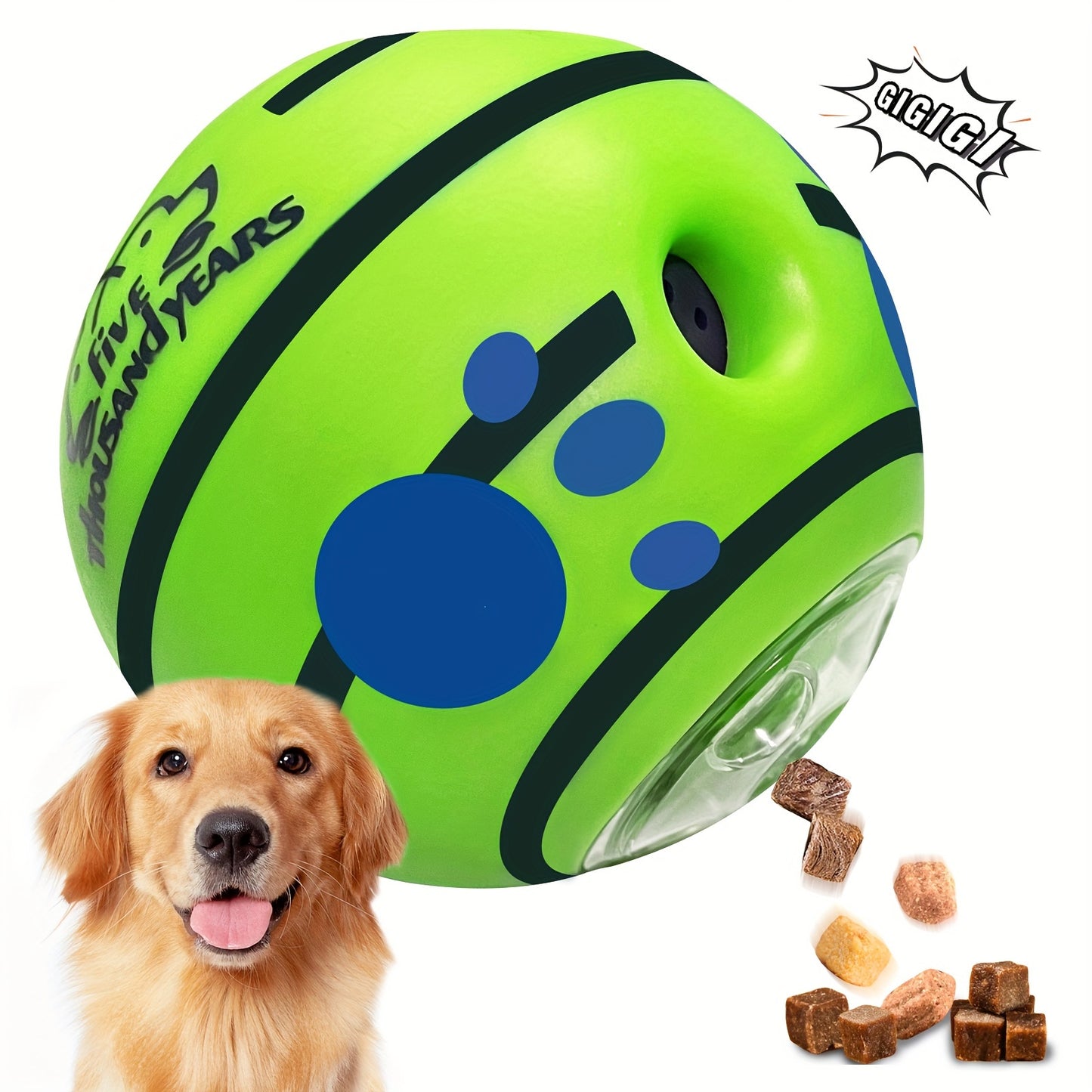 Large Wobble Giggle Dog Treat Ball – Interactive Dispensing Puzzle Toy for All Dog Sizes