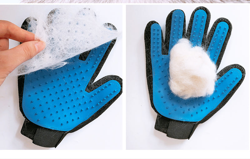 Pet Grooming Glove - Cat and Dog Deshedding Brush, Bath Comb, and Massage Tool