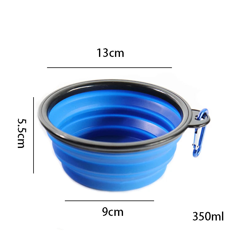 Collapsible Silicone Dog Bowl - Portable Travel Food & Water Dish for Pets