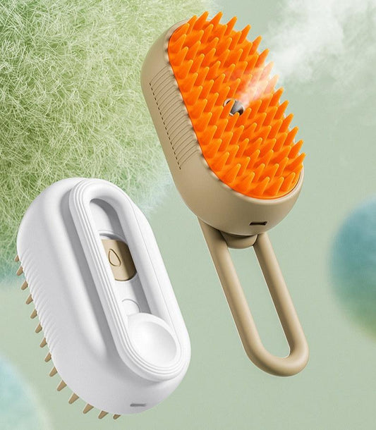 3-in-1 Steamy Brush Comb - One-Key Spray Hair Removal & Anti-Flying Massage Brush