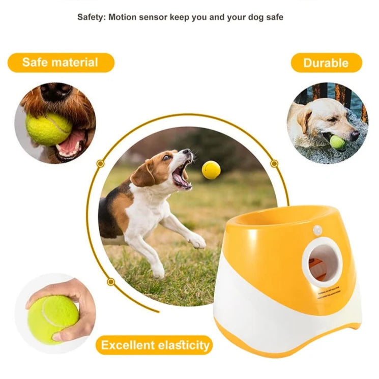 Automatic Dog Ball Launcher - Rechargeable Tennis Ball Throwing Machine