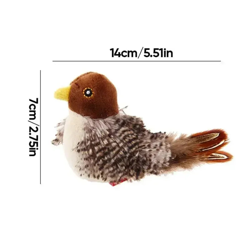 Interactive Chirping Bird Feather Toy