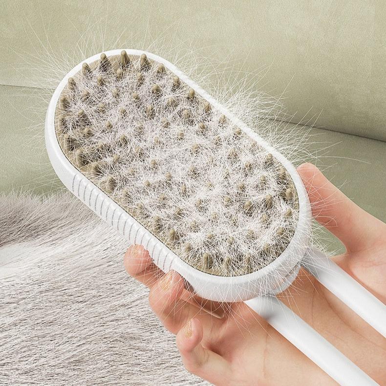 3-in-1 Steamy Brush Comb - One-Key Spray Hair Removal & Anti-Flying Massage Brush