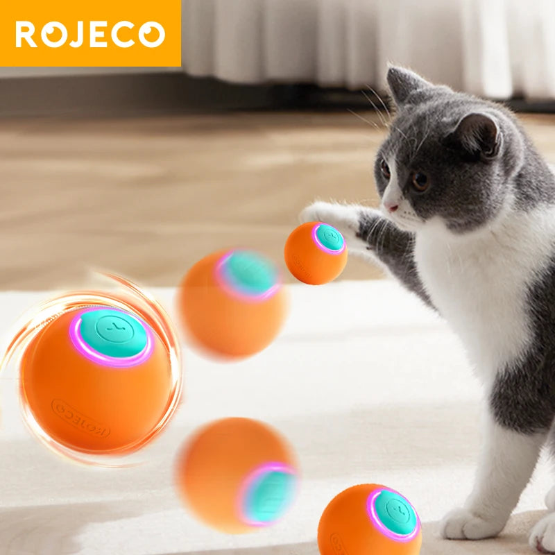 ROJECO Smart Interactive Cat & Dog Toy - Automatic Bouncing & Rolling Ball