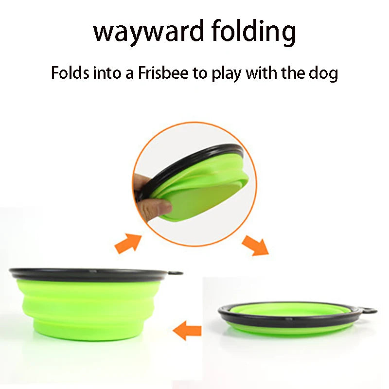 Collapsible Silicone Dog Bowl - Portable Travel Food & Water Dish for Pets